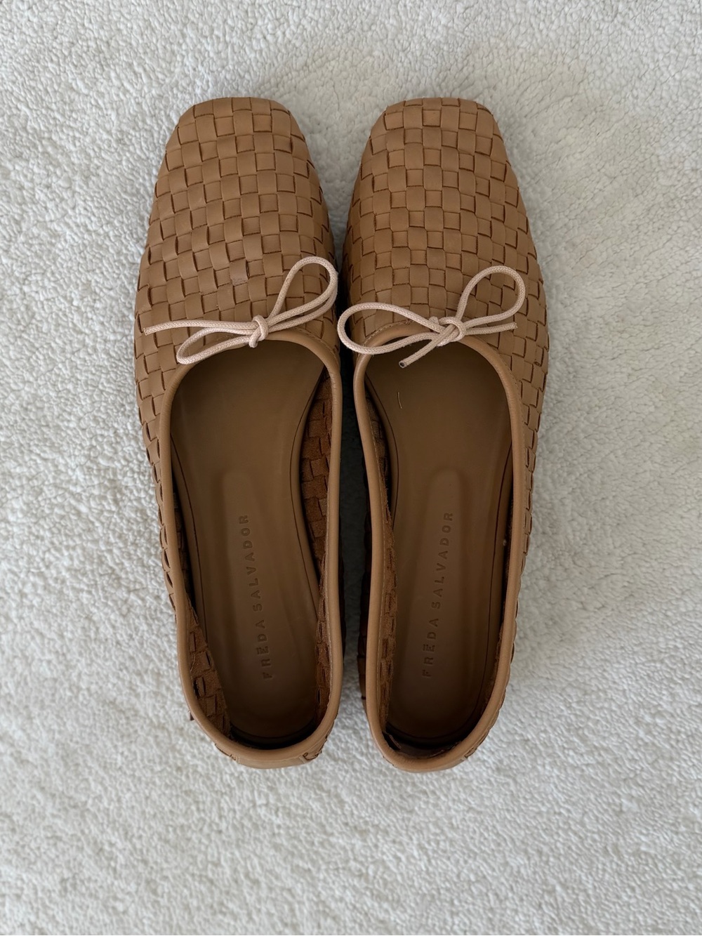Freda Salvador Jada Square-Toe Ballet Flats - Latte color